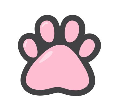 Köpek Paw ikonu. Kedi pençesi ikonu. Hayvan ayak izi. Vektör illüstrasyonu