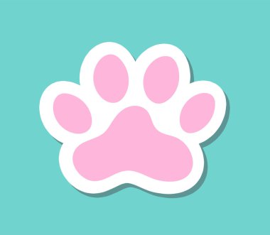 Köpek Paw ikonu. Kedi pençesi ikonu. Hayvan ayak izi. Vektör illüstrasyonu