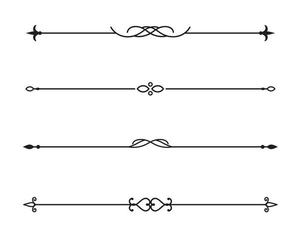 Set of Vintage decorative lines. text dividers. Line border. Lines separators