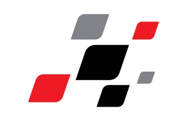 Yarış bayrağı tasarımı. Yarış çizgileri. Yarış bayrağı logosu. Spor damalı. Motorsport grafiği. Vektör