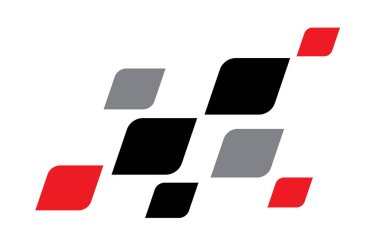 Yarış bayrağı tasarımı. Yarış çizgileri. Yarış bayrağı logosu. Spor damalı. Motorsport grafiği. Vektör