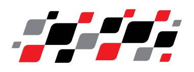 Yarış bayrağı tasarımı. Yarış çizgileri. Yarış bayrağı logosu. Spor damalı. Motorsport grafiği. Vektör