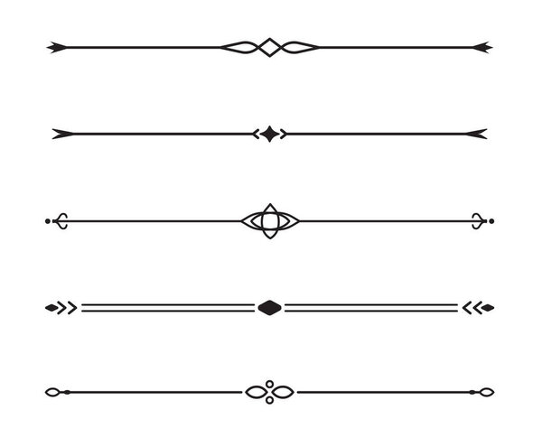 Set of Vintage decorative lines. text dividers. Line border. Lines separators, Underline.