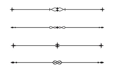 Klasik dekoratif çizgiler. Metin ayırıcılar. Hat sınırı. Çizgi ayırıcılar, Kenarlıklar, Vintage bölücüleri