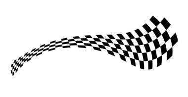 Yarış çizgileri. Yarış bayrağı. Damalı bayrak. Spor araba çıkartma şeritleri. Otomotiv grafikleri. Vektör illüstrasyonu