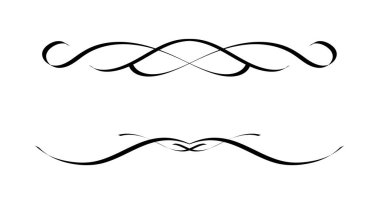 Klasik dekoratif çizgiler. Metin ayırıcılar. Hat sınırı. Satır ayırıcıları