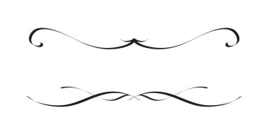 Klasik dekoratif çizgiler. Metin ayırıcılar. Hat sınırı. Satır ayırıcıları