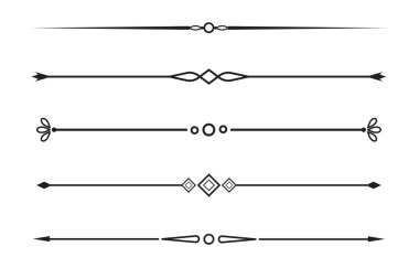 Klasik dekoratif çizgiler. Metin ayırıcılar. Hat sınırı. Satır ayırıcı