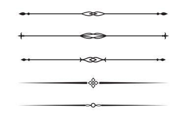 Klasik dekoratif çizgiler. Metin ayırıcılar. Hat sınırı. Satır ayırıcı