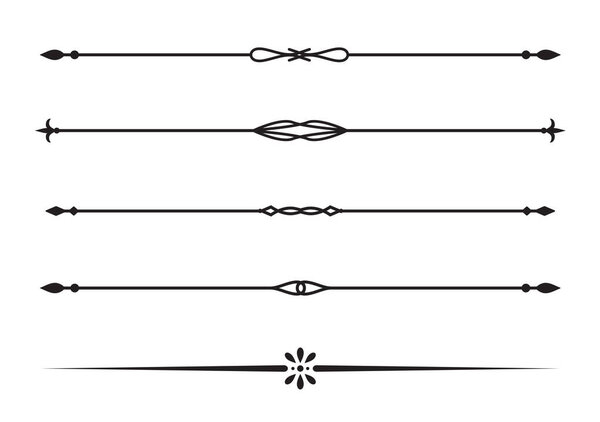 Набор винтажных декоративных линий. Разделители текста. Граница. Сепаратор линий