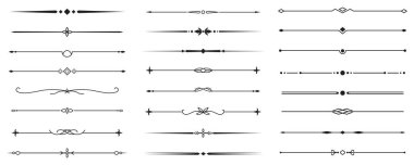 Vintage dekoratif çizgiler. Metin ayırıcılar. Hat sınırı. Çizgi ayırıcılar, Kenarlıklar, Vintage bölücüleri