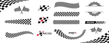 Başla ve bayrağı bitir. Yarış bayrağı. Damalı bayrak. Yarış çizgileri. Yarış motorsporu