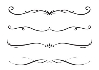 Klasik dekoratif çizgiler. Metin ayırıcılar. Hat sınırı. Satır ayırıcıları