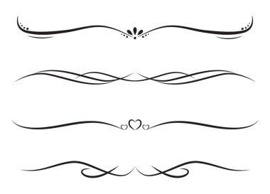 Klasik dekoratif çizgiler. Metin ayırıcılar. Hat sınırı. Satır ayırıcıları