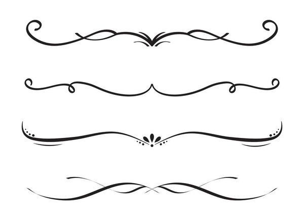 Set of Vintage decorative lines. text dividers. Line border. Lines separators