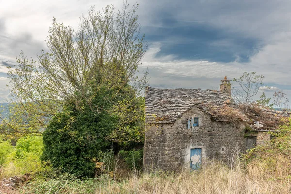 Casa Pedra Tradicional Parque Nacional Cevennes Tarn Garonne França — Fotografia de Stock