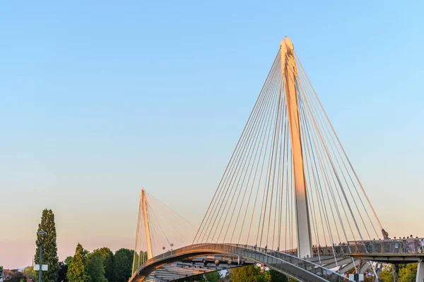 Ponte Pedestres Deux Rives Entre Alemanha França Kehl Estrasburgo Símbolo — Fotografia de Stock