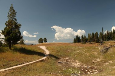Yellowstone Ulusal Parkı 'ndaki Fırtına Noktası Yolu, Wyoming