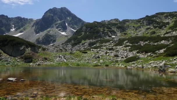 Glacial Lake Pietrele Nationaal Park Retezat Roemenië Retezat Gebergte — Stockvideo