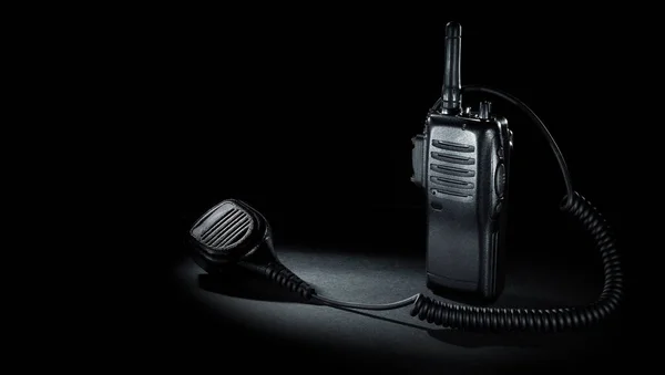 Rádio Bidirecional Com Microfone Espaço Cópia Para Esquerda — Fotografia de Stock