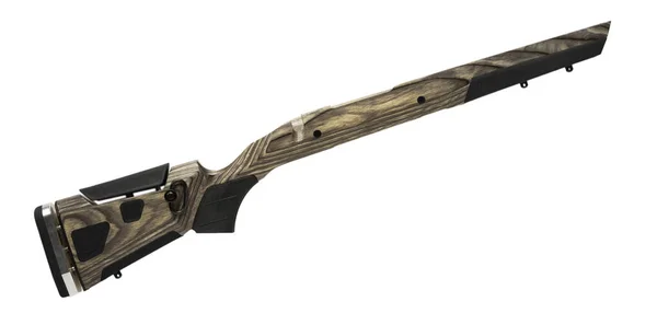Bolt Action Rifle Stock Warmth Wood Isolated White — Stock Photo, Image