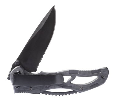 Large folding EDC knife with skeletonized frame and blade part way out