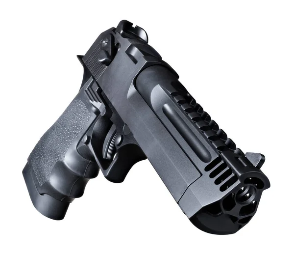 Pistola Semi Automática Isolada Fundo Branco — Fotografia de Stock