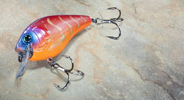 Bright Fishing Lure Rock Copy Space — Photo