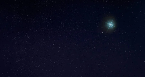 Яскраво Блакитне Світло Небі Зоряну Ніч — стокове фото
