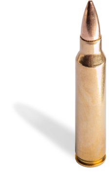 556 mm kalibrelik bir AR-15 mermisinden düşen gölge.