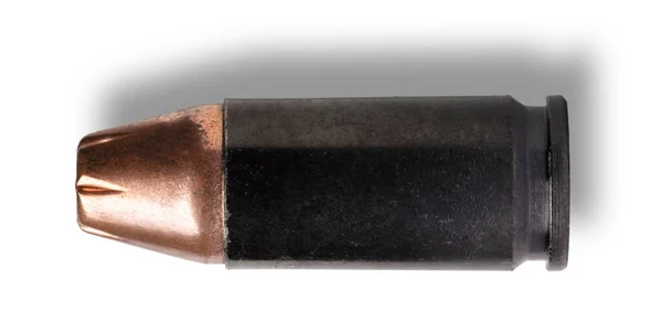 Munition Mit Hohlpunktkugel Auf Munition Mit Schwarzem Gehäuse Und Schatten — Stockfoto