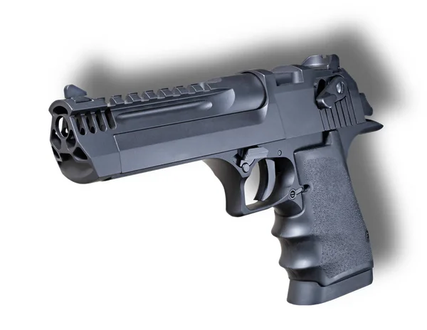Semi Auto Handgun Quartering White Drop Shadow — Stock Photo, Image