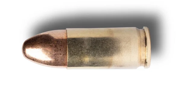 Cartridge Una Pistola Semiautomatica Con Ombra Dietro — Foto Stock