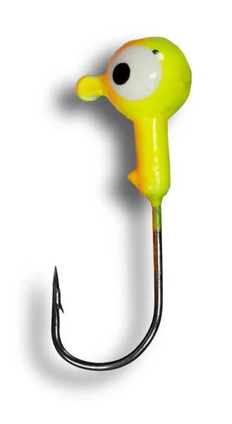 Shadow Bright Yellow Jig Head Eye Hook Crappie Pandfish — Stock Photo, Image