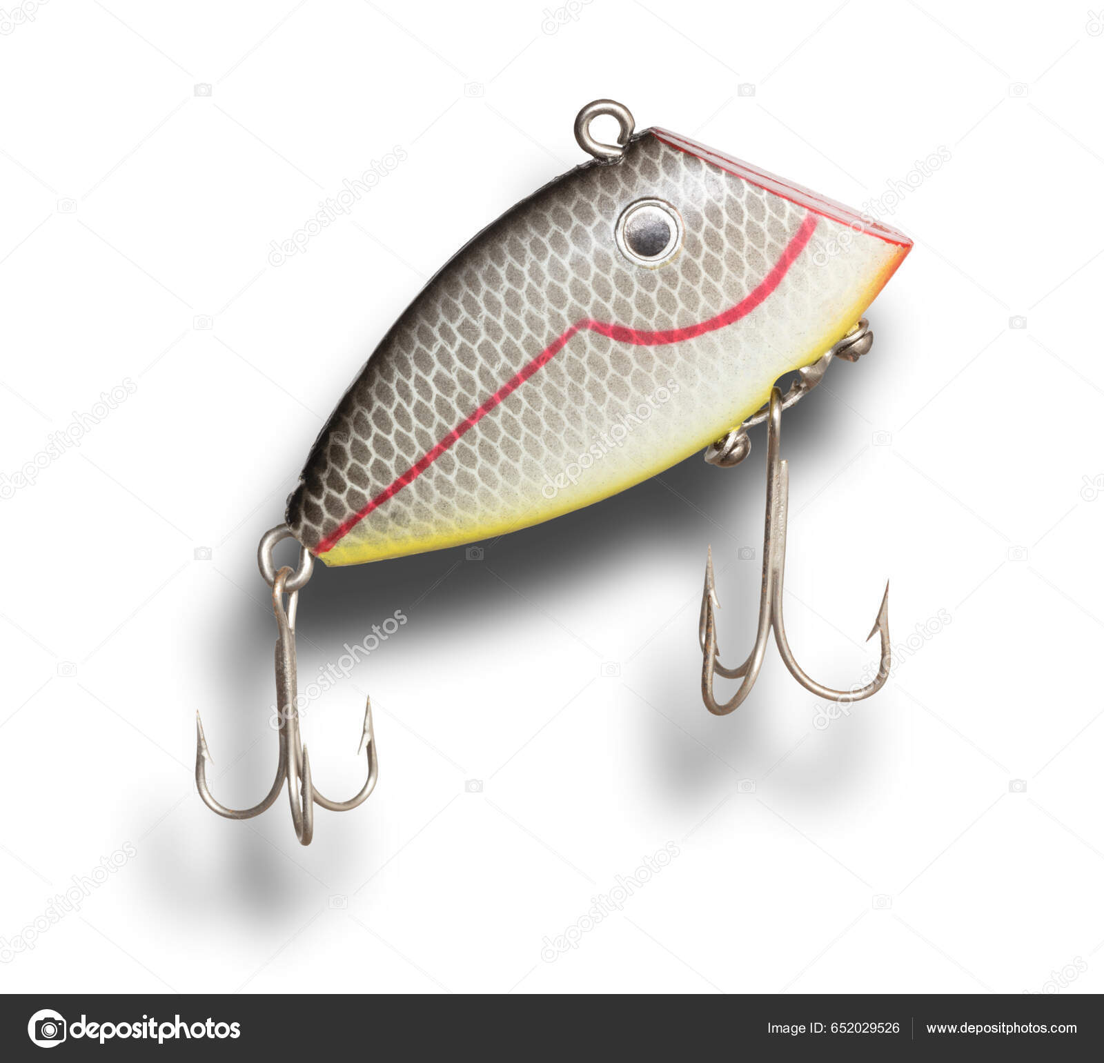 Flat Front Articifial Fishing Lure Black Red White Yellow — Stock Photo ©  gsagi #652029526