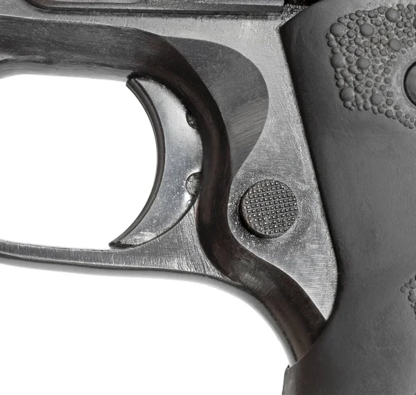 Rilascio Riviste Attivazione Una Pistola Semi Automatica Isolata Uno Scatto — Foto Stock