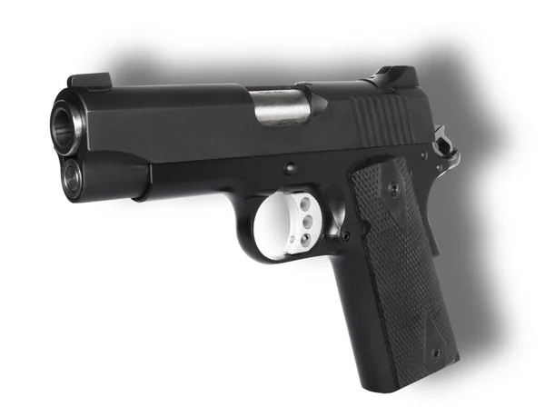 Pistola Semiautomática Gran Calibre Con Sombra Caída Detrás — Foto de Stock