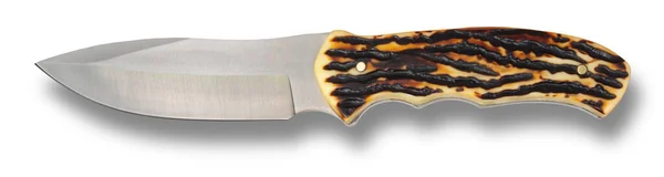 Poignée Faux Cerf Sur Couteau Avec Ombre Dessous — Photo