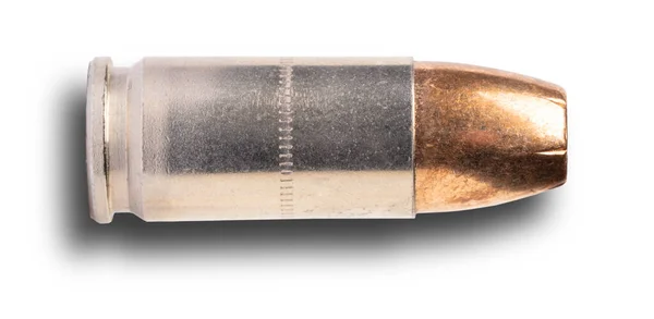 一个装有中空点弹的8毫米口径弹壳下的阴影 — 图库照片