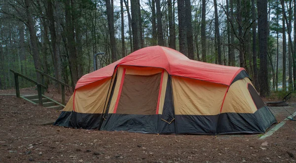Camping Sous Tente Lac Jordan Début Printemps — Photo