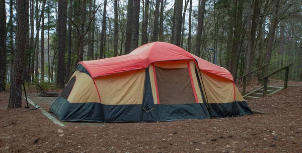 Carpa Camping Principios Primavera Lago Jordán Carolina Del Norte — Foto de Stock