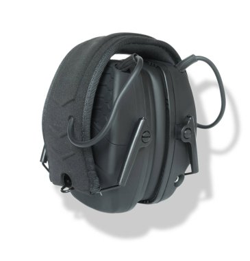 Elektronik işitme korumanın arkasına gölge düşür. Ateş etmek ve avlanmak için tasarlandı.