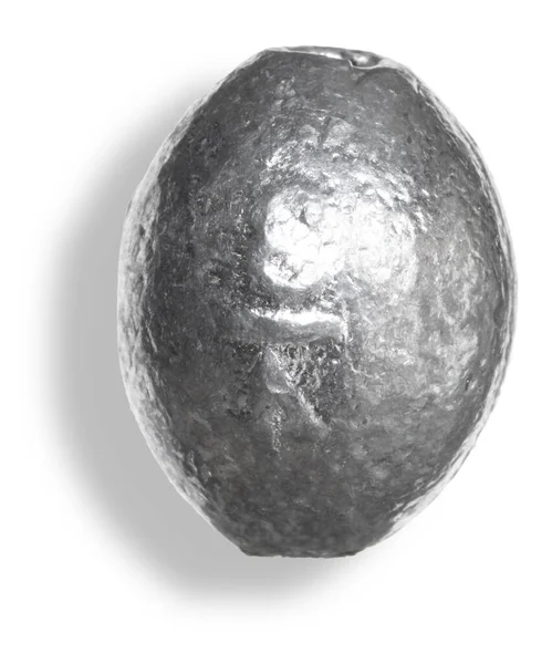 Schaduw Achter Een Eivormige Metalen Gootsteen Die Het Mogelijk Maakt — Stockfoto