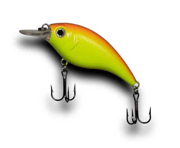 Shadow Yellow Fishing Lure Angled Rise Surface — Stock Photo, Image