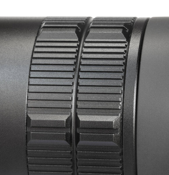Focus rings on a thermal rifile sight that is used to shoot targets by heat signature in total darkness