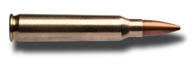 Bir AR-15 saldırı tüfeği için .223 kalibrelik merminin altındaki gölge.