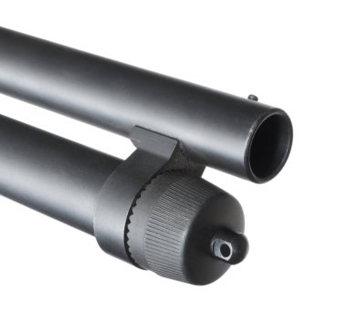 Polis, ordu ve vatandaşların kullandığı 12 kalibrelik bir tüfeğin namlusu. Metro şarjörünün ucundaki kapak aşağıda.... 