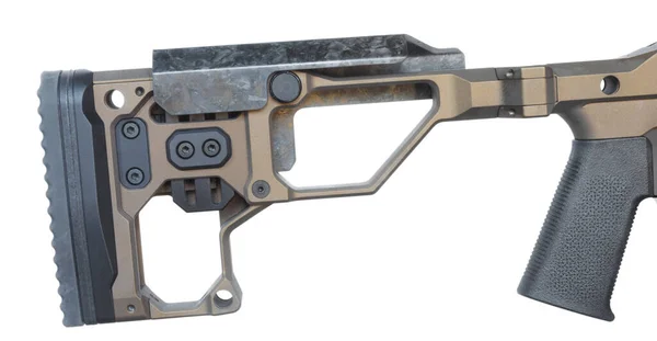 Metallic Bronze Finished Rifle Stock Folks Adjustable Length Pull Cheekpiece — Stock Photo, Image