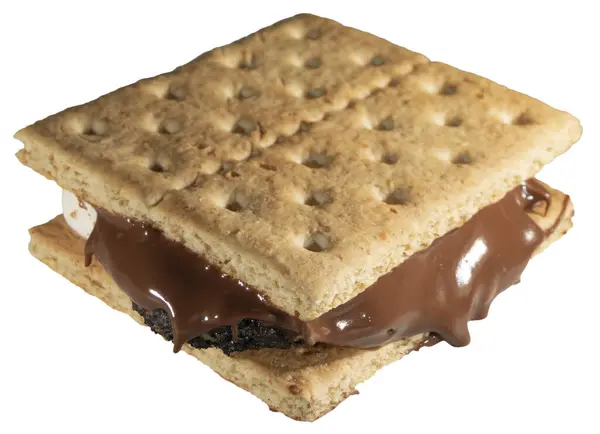 Işıl ışıl parlayan çikolata damlayan yalıtılmış S 'more