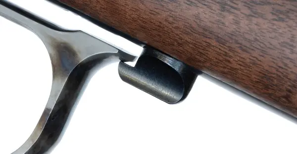 스튜디오 고립된 소총에 레버를 안전하게 내려놓고 소총에 스톡 사진